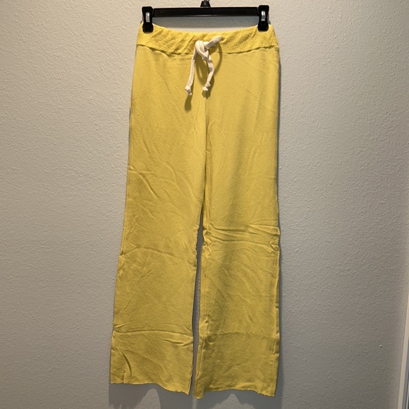 NIGHTCAP Free People yellow wide leg jogger pants athleisure loungewear XS M - Picture 4 of 6